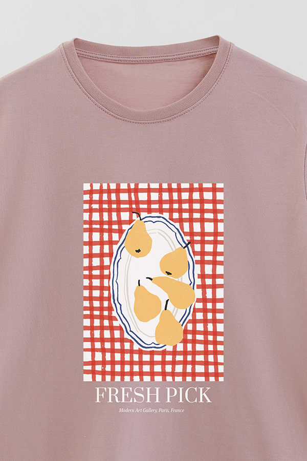 REMERA BASICA ESTAMPADA FOOD PEAR