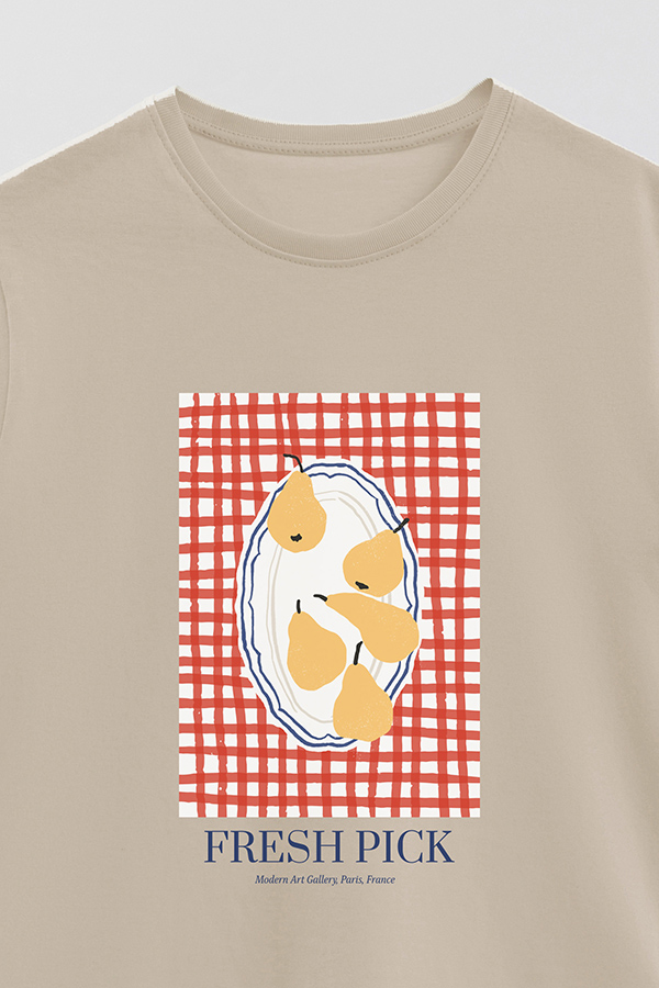 REMERA BASICA ESTAMPADA FOOD PEAR
