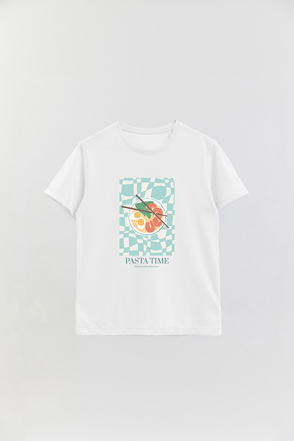 REMERA BASICA ESTAMPADA FOOD PASTA