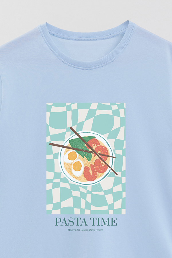 REMERA BASICA ESTAMPADA FOOD PASTA