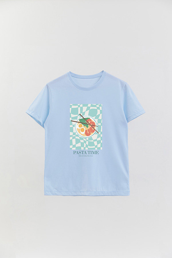 REMERA BASICA ESTAMPADA FOOD PASTA