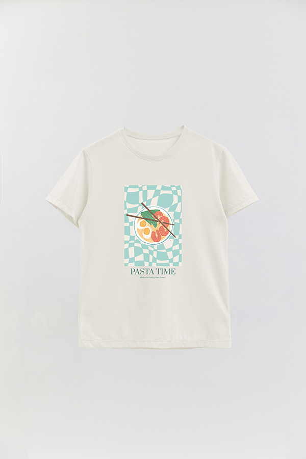 REMERA BASICA ESTAMPADA FOOD PASTA