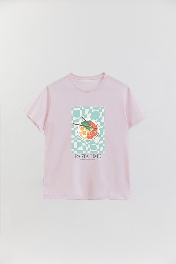 REMERA BASICA ESTAMPADA FOOD PASTA