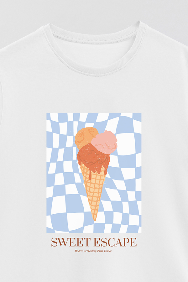 REMERA BASICA ESTAMPADA FOOD ICE CREAM