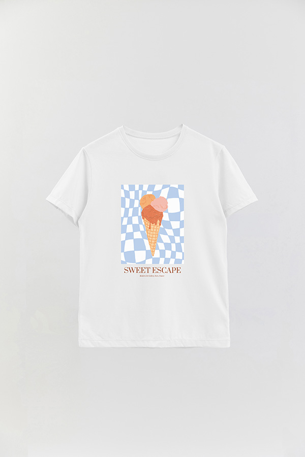 REMERA BASICA ESTAMPADA FOOD ICE CREAM