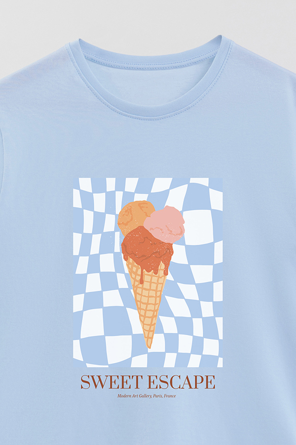 REMERA BASICA ESTAMPADA FOOD ICE CREAM