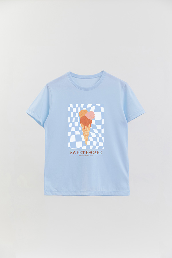REMERA BASICA ESTAMPADA FOOD ICE CREAM