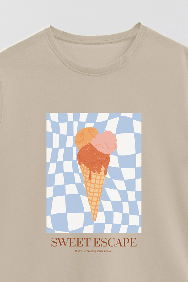 REMERA BASICA ESTAMPADA FOOD ICE CREAM