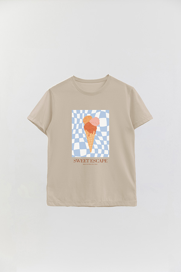 REMERA BASICA ESTAMPADA FOOD ICE CREAM
