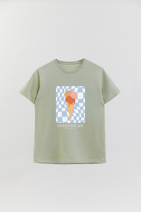 REMERA BASICA ESTAMPADA FOOD ICE CREAM