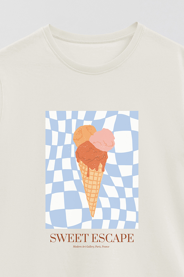 REMERA BASICA ESTAMPADA FOOD ICE CREAM