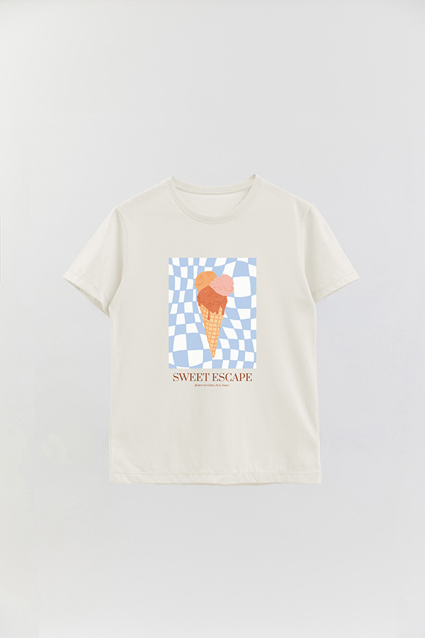 REMERA BASICA ESTAMPADA FOOD ICE CREAM