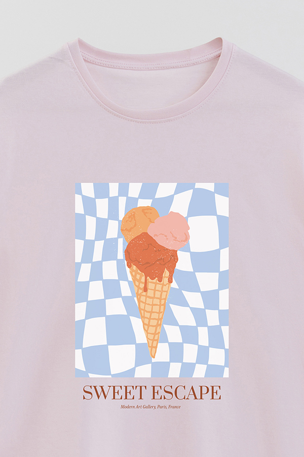 REMERA BASICA ESTAMPADA FOOD ICE CREAM