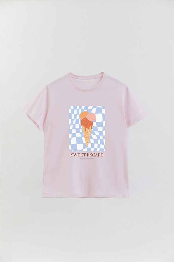 REMERA BASICA ESTAMPADA FOOD ICE CREAM