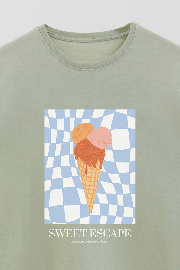 REMERA BASICA ESTAMPADA FOOD ICE CREAM