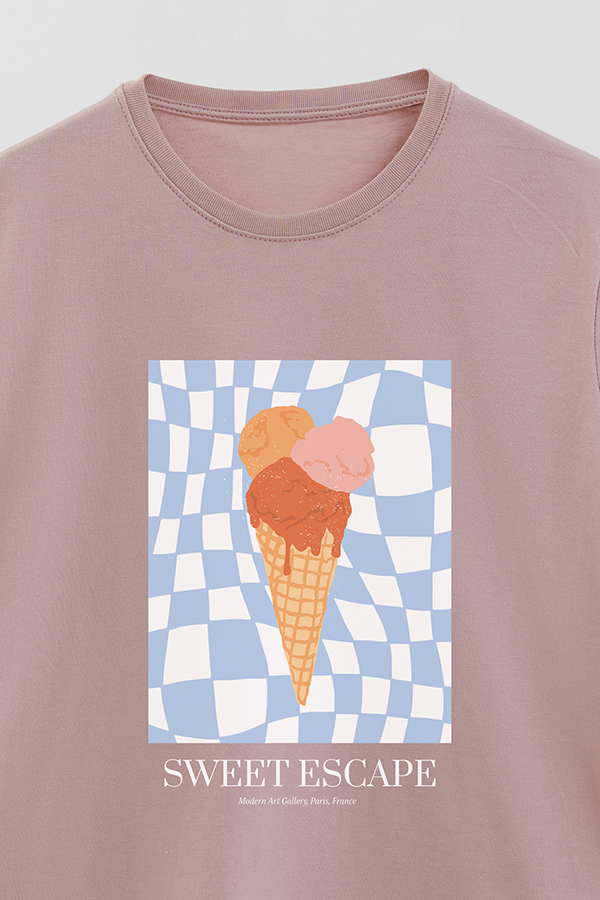 REMERA BASICA ESTAMPADA FOOD ICE CREAM