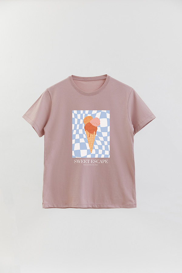 REMERA BASICA ESTAMPADA FOOD ICE CREAM