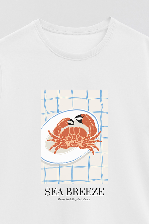 REMERA BASICA ESTAMPADA FOOD CRAB