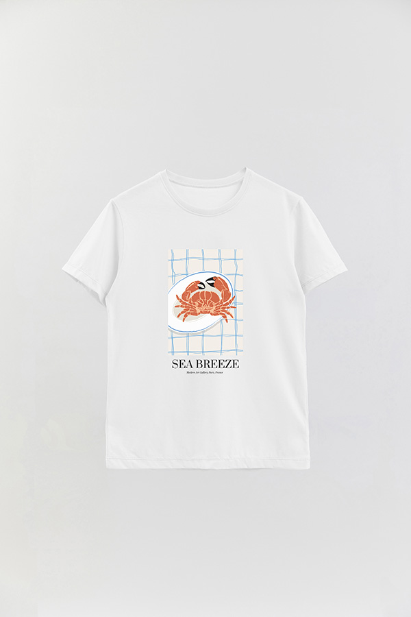 REMERA BASICA ESTAMPADA FOOD CRAB