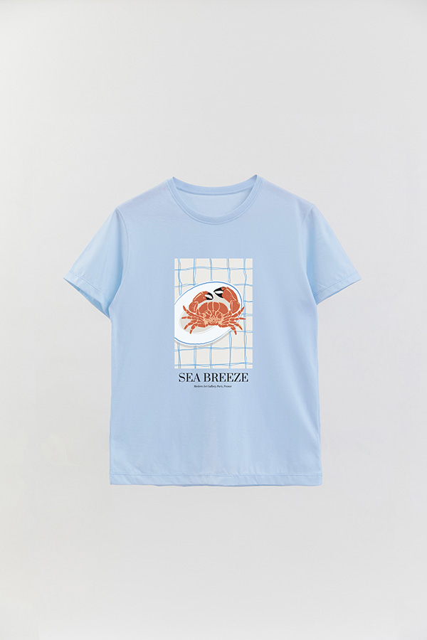 REMERA BASICA ESTAMPADA FOOD CRAB