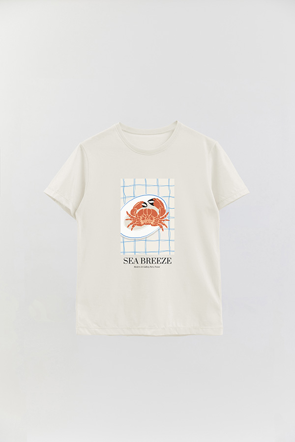 REMERA BASICA ESTAMPADA FOOD CRAB