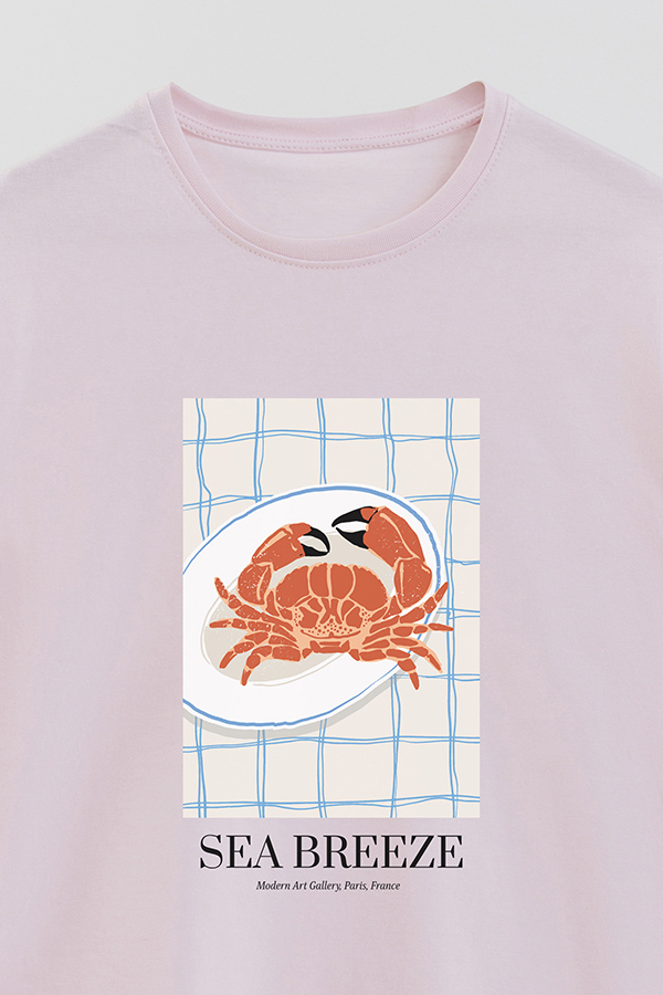 REMERA BASICA ESTAMPADA FOOD CRAB