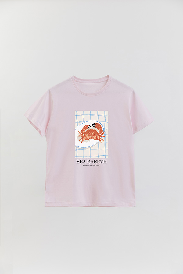 REMERA BASICA ESTAMPADA FOOD CRAB
