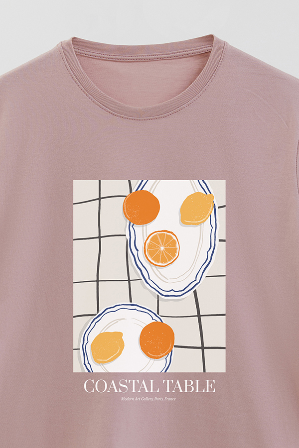 REMERA BASICA ESTAMPADA FOOD CITRUS