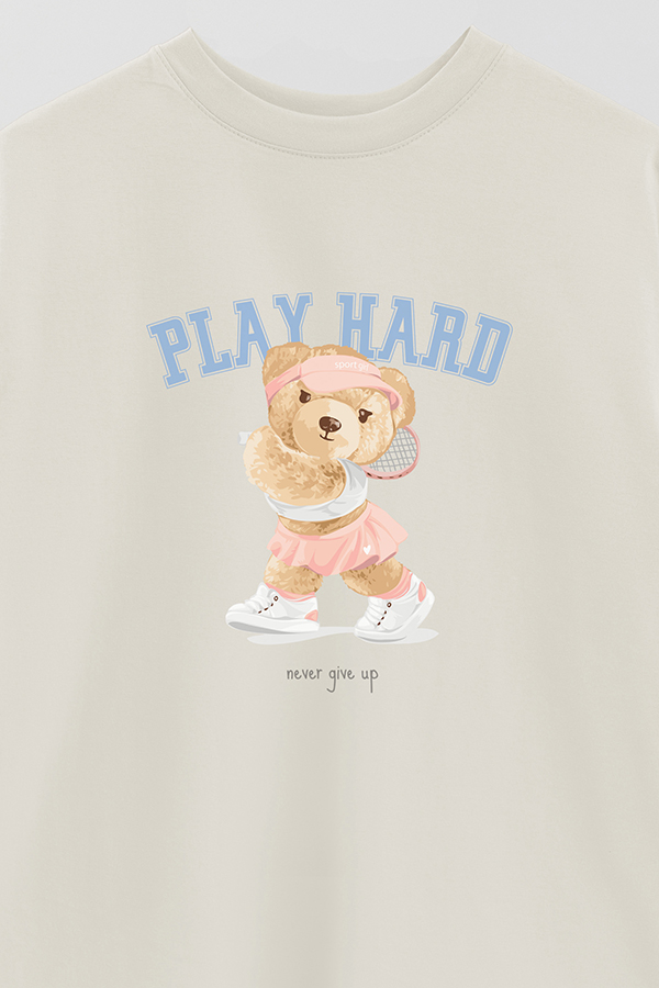 REMERA OVER ESTAMPADA UNISEX PLAY HARD