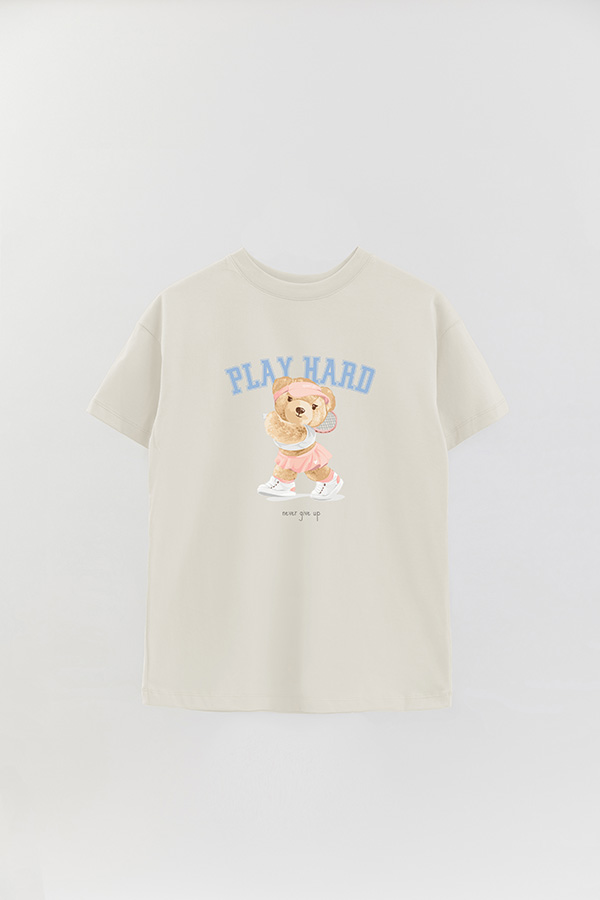 REMERA OVER ESTAMPADA UNISEX PLAY HARD