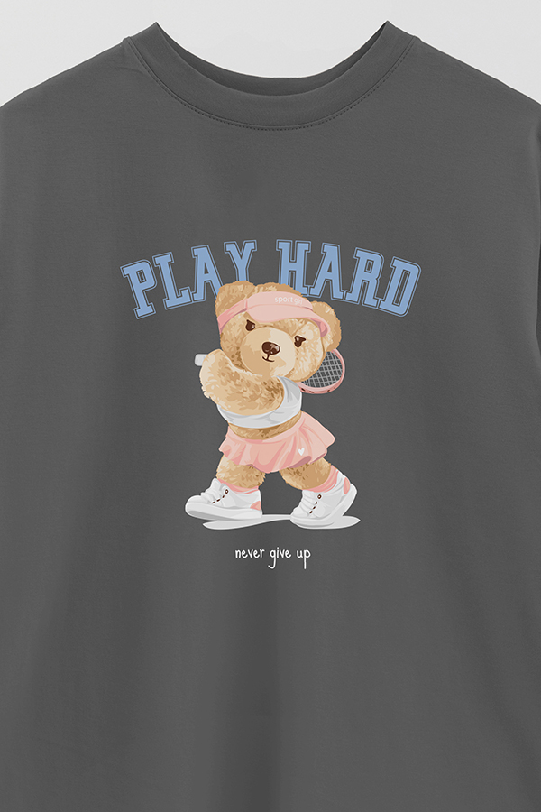 REMERA OVER ESTAMPADA UNISEX PLAY HARD