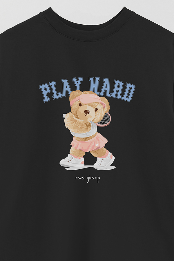 REMERA OVER ESTAMPADA UNISEX PLAY HARD