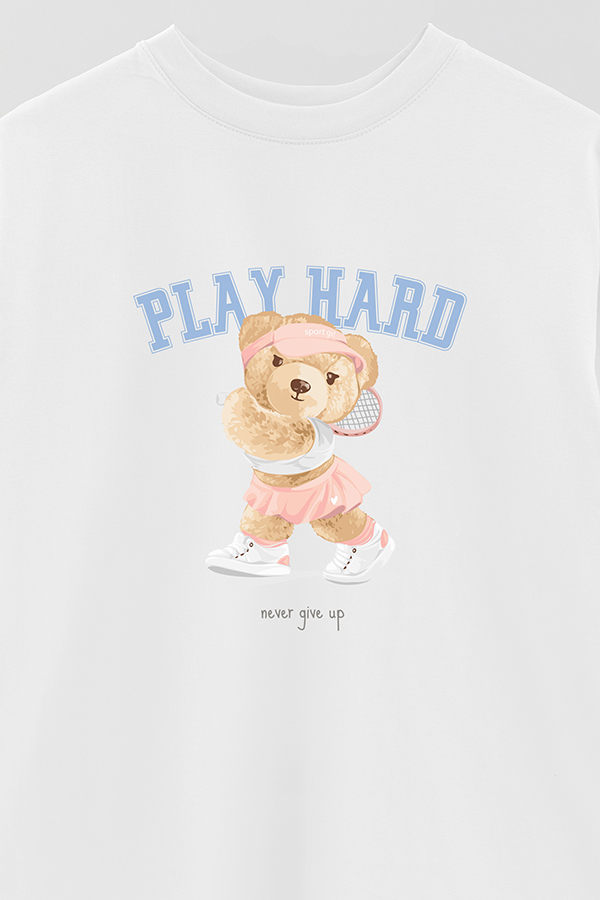REMERA OVER ESTAMPADA UNISEX PLAY HARD