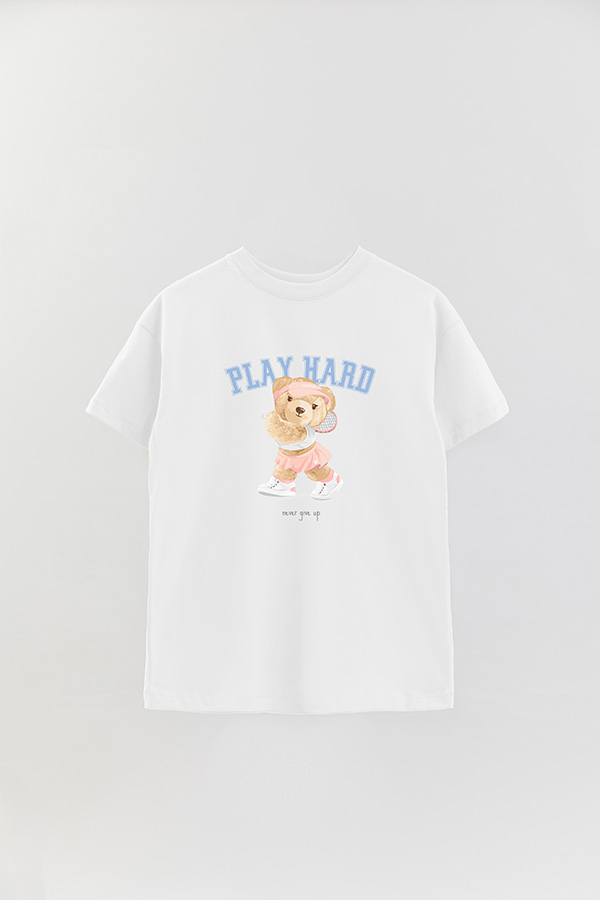 REMERA OVER ESTAMPADA UNISEX PLAY HARD