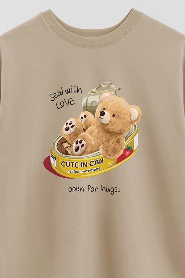 REMERA OVER ESTAMPADA UNISEX OPEN FOR HUGS