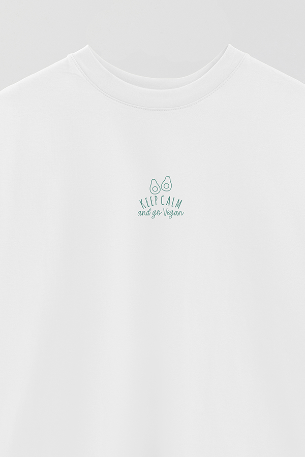 REMERA OVER ESTAMPADA VEGAN KEEP CALM