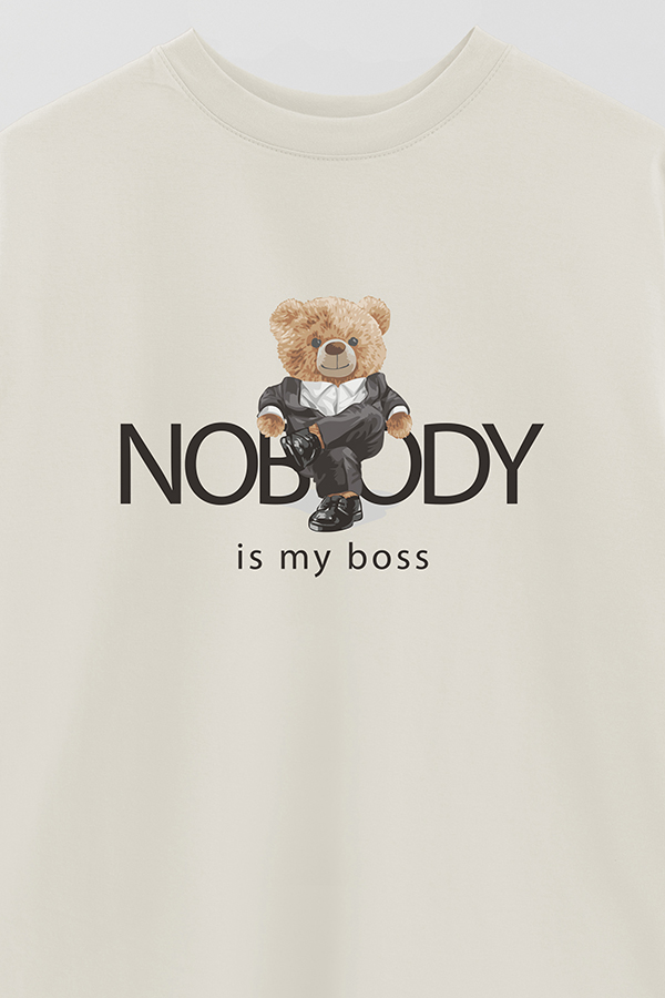 REMERA OVER ESTAMPADA UNISEX NOBODY