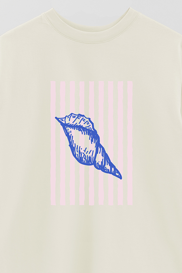 REMERA OVER ESTAMPADA ITALIAN SEASHELL