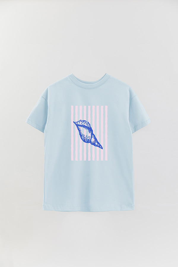 REMERA OVER ESTAMPADA ITALIAN SEASHELL