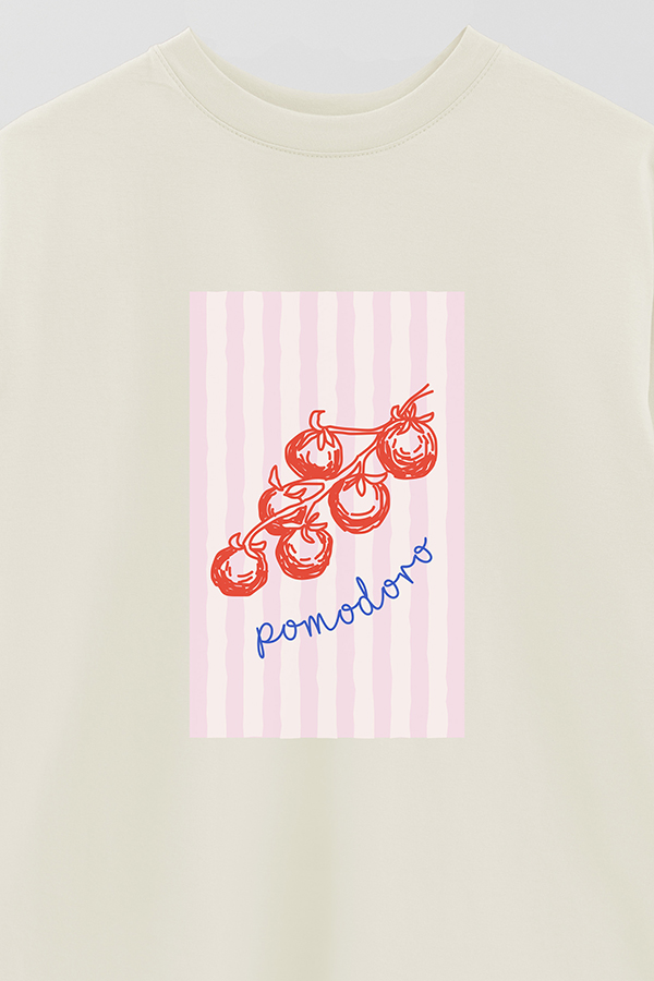 REMERA OVER ESTAMPADA ITALIAN POMODORO