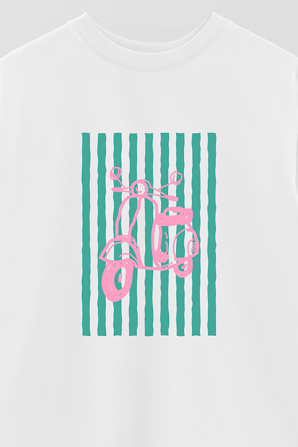 REMERA OVER ESTAMPADA ITALIAN MOTO