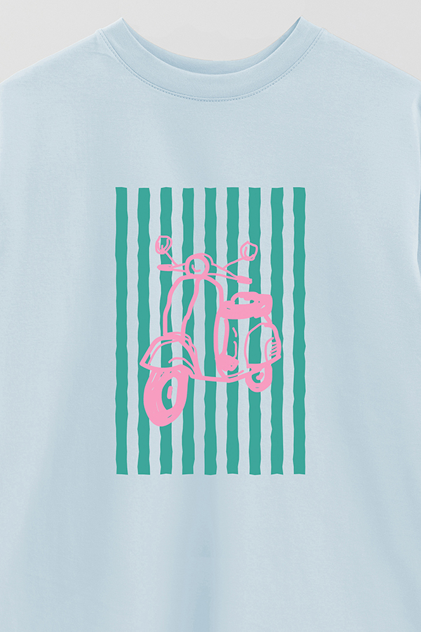 REMERA OVER ESTAMPADA ITALIAN MOTO