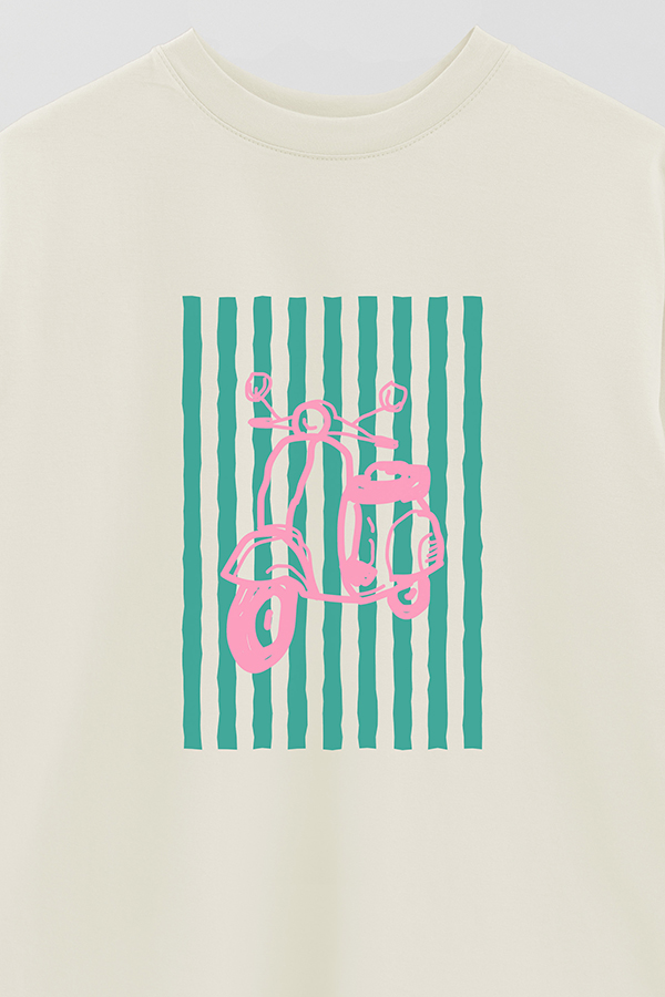 REMERA OVER ESTAMPADA ITALIAN MOTO