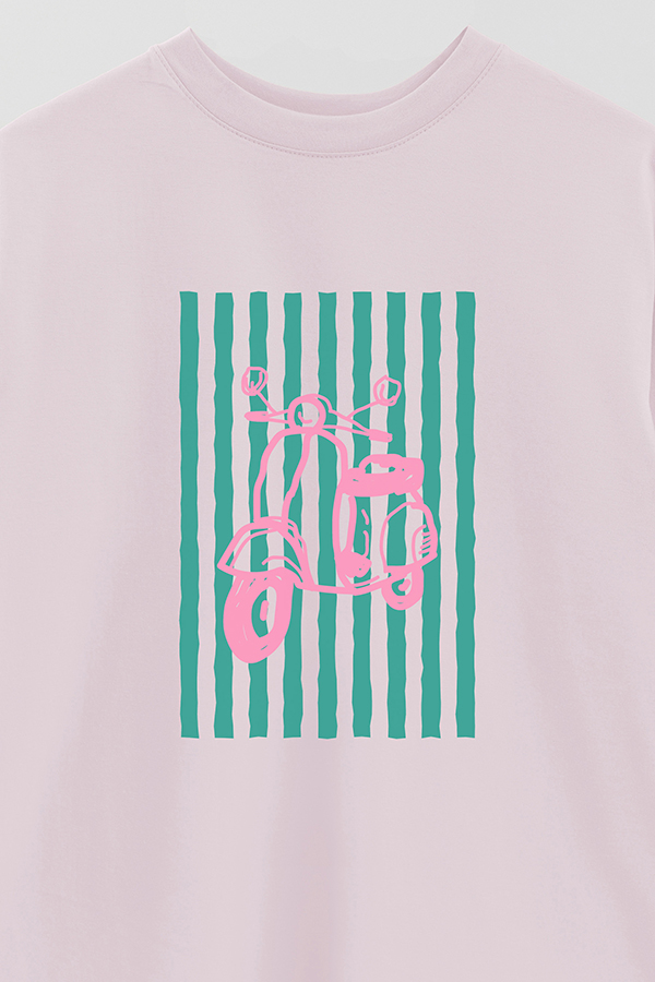 REMERA OVER ESTAMPADA ITALIAN MOTO