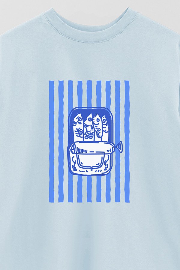 REMERA OVER ESTAMPADA ITALIAN BLUE
