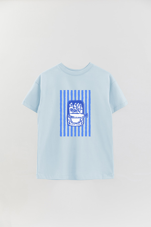 REMERA OVER ESTAMPADA ITALIAN BLUE