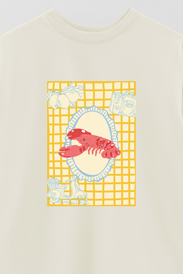 REMERA OVER ESTAMPADA ITALIAN YELLOW