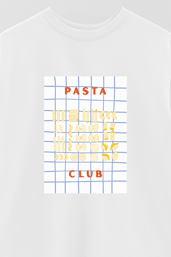 REMERA OVER ESTAMPADA ITALIAN PASTA CLUB