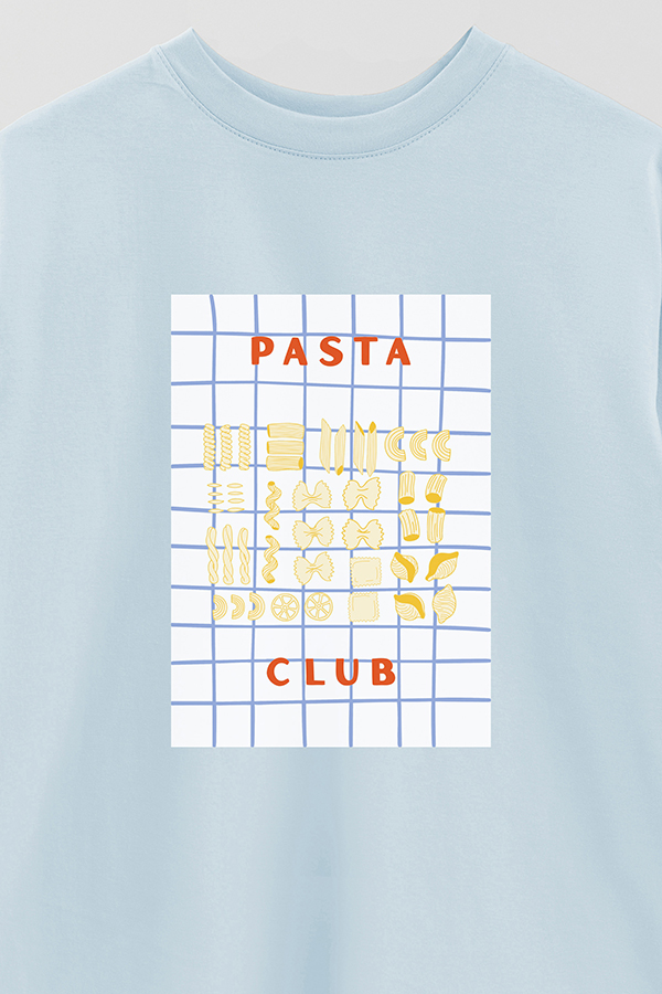 REMERA OVER ESTAMPADA ITALIAN PASTA CLUB