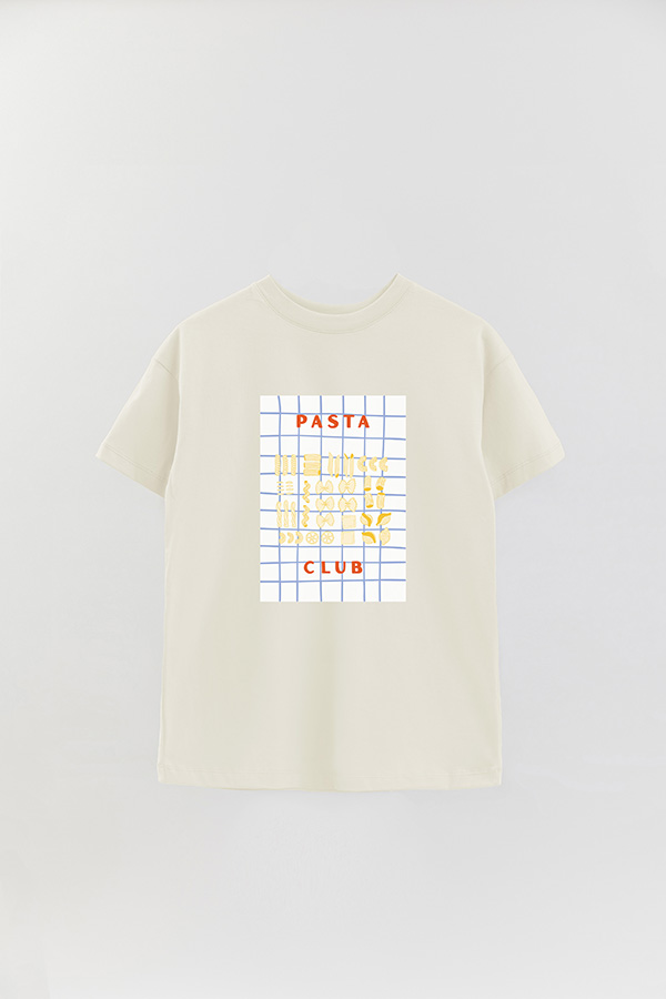 REMERA OVER ESTAMPADA ITALIAN PASTA CLUB